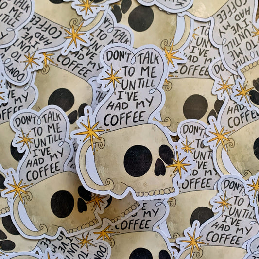 Skull Coffee Mug Sticker