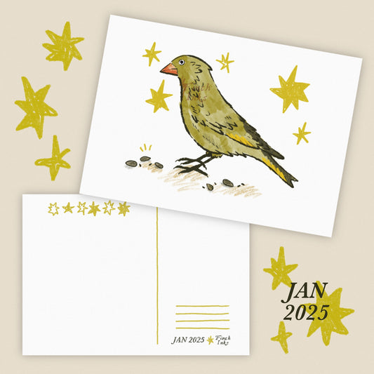 European Greenfinch Postcard print ✶ January 2025